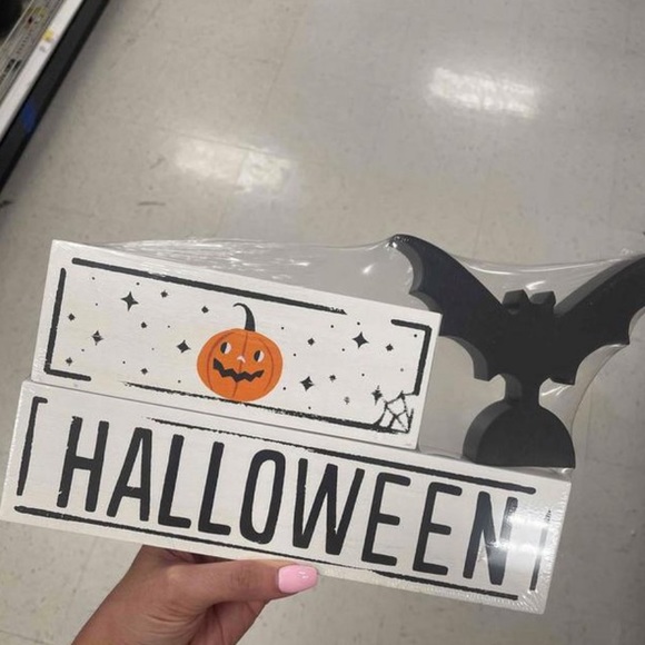 Dual sided wood block Hyde and Eek Halloween - Picture 3 of 5